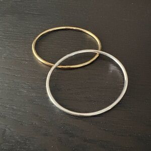 Jenny Bird Dane Bangle Set - One Silver and One Gold - 7" set